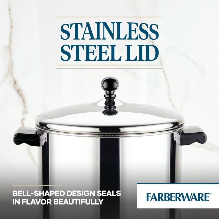 Basics Stainless Steel Stock Pot with Lid, 8-Quart, Silver
