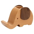 thumbnail image 1 of Soporte para celular de madera con forma de elefante, incluye portalápices y organizador de escritorio., 1 of 8