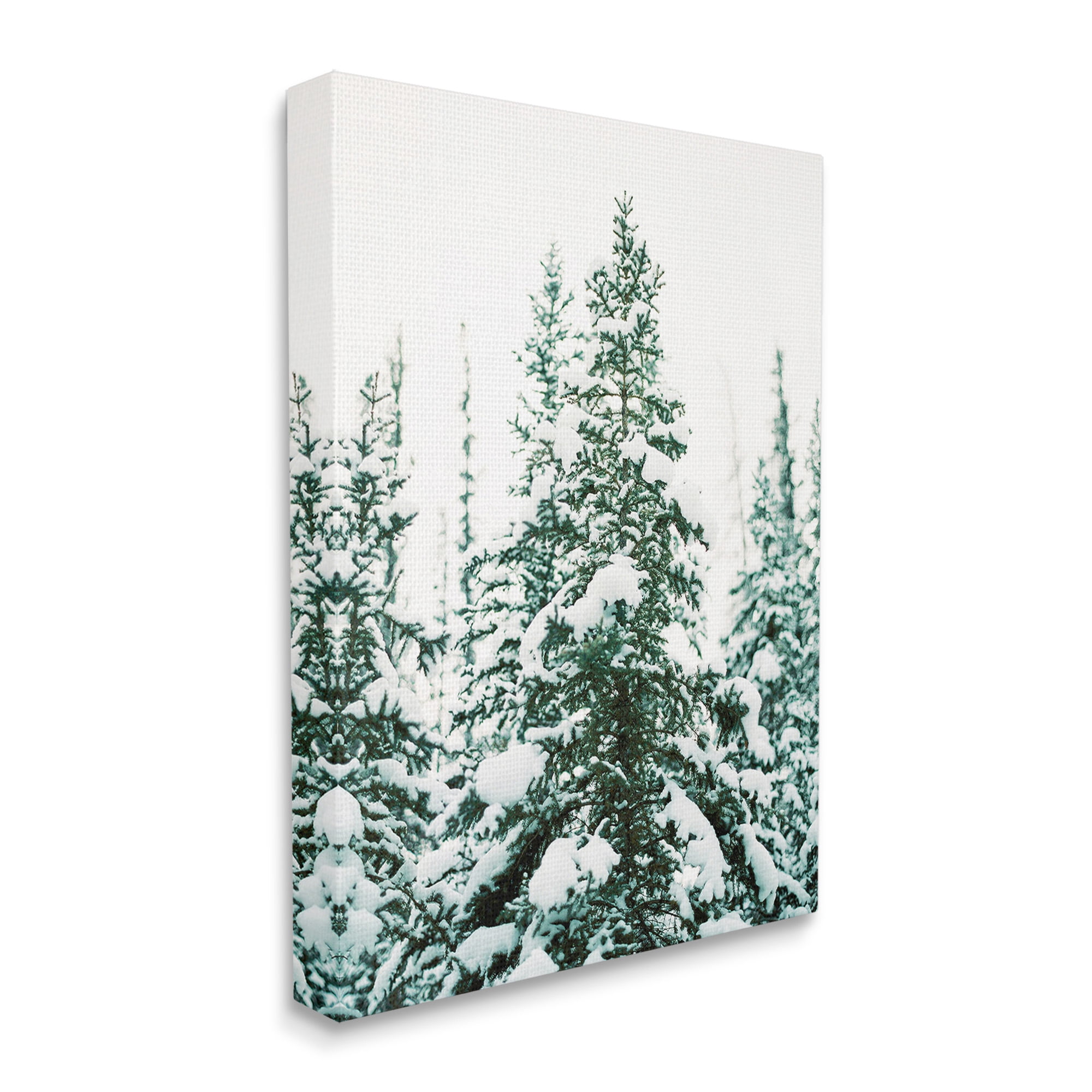 Stupell Industries Woodland Fir with Snow Landscape Photography Gallery Wrapped Canvas Art Print Wall Art, 24 x 30