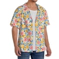 thumbnail image 4 of Vsdgher Watercolor Wildflowers Print Men's Wrinkle Free Untucked Cuban Shirt Business Casual Button Down Shirts Short Sleeve Shirt, 4 of 7