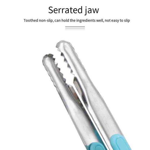 WNFJR Stainless Steel Kitchen Tongs, Serving Tongs for Cooking, Metal Food Tongs with Non-Slip Comfort Grip, Non-Stick Cooking Tongs BBQ Tongs
