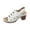White, variant on Women's Vintage Lace Up Gladiator Sandals, Open Toe Chunky High Heels with Laser Cut Straps, Comfortable Platform Sole with Stitching Detail, Adjustable Ankle Strap for Summer Party