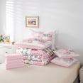 thumbnail image 6 of Homewish Cute Rustic Flower 7-Piece Twin Bedding Sets,Country Botanical Bedding Comforter Set,Pink Geometric Checkered Sheet Sets For Girls Kids,Breathable Home Decor Reversible, 6 of 8
