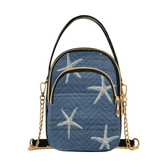Women's personalized Crossbody Handbag White Starfish