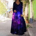 thumbnail image 1 of Qiopertar Robe Longue Décontractée à Col Rond Manches Longues Imprimée pour Femmes en Solde à Moins de 5$ en Solde, 1 of 9