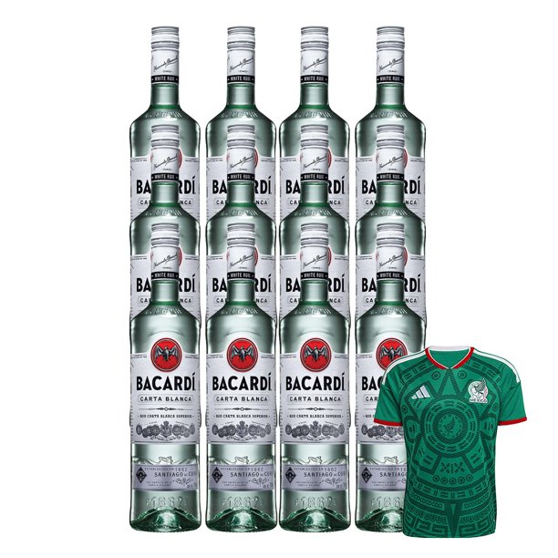 12 Ron Bacardí Blanco 700 ml + Jersey Verde