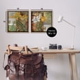 thumbnail image 3 of Stupell Industries Lilies & Vintage Tile Patterns Floral Painting Brown Floater Framed Canvas Art Print Wall Art, 18 x 18, Set of 2, 3 of 9