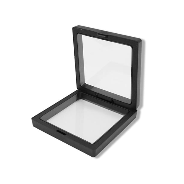 Yuarrent 10 piezas transparentes 3D marcos de joyería soporte caja de exhibición películas de almacenamiento hebilla pendientes collares Almacenamiento y organización del hogar Negro 9x9x2cm
