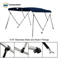 thumbnail image 4 of Seamander 3 Bow Bimini Top Boat Cover with Rear Support Pole and Storage Boot, 46" Height,Navy Blue, 4 of 5