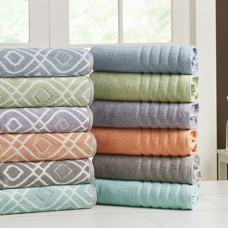 6 Piece Yarn Dyed Towel Set Oxford Aqua