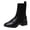Black, variant on Fesfesfes Womens Ankle Boots Large Size Flying Knit Thick And Thin Square Toe 7.5(40)