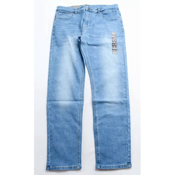 BLU ROCK MEN'S FLEX STRETCH SLIM FIT STRAIGHT JEANS - MEN 34X31 - LIGHT BLUE