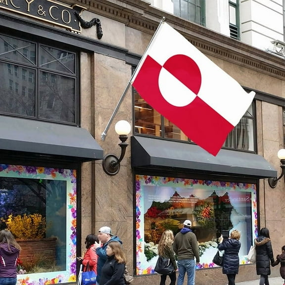 Greenland Flag, 100% Polyester Cloth, Durable Indoor Outdoor Use, Easy to Hang, Cultural Sporting Events