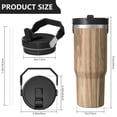 thumbnail image 4 of 30oz Tumbler with Handle, Insulated Stainless Steel Cup with Flip Straw Lid, Leak-Proof & Cup Holder Friendly for Travel and Sports ,Wood Print, 4 of 6