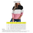 thumbnail image 4 of Sudadera con media cremallera Costura Bloque de color Sólido Elegante Manga larga Ajuste holgado Jersey informal Top Rosa XXL, 4 of 4