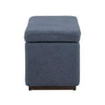 thumbnail image 5 of Linon Hawn Rectangle Storage Ottoman Dark Wood Trim in Blue Grey Sherpa, 5 of 16