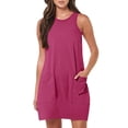 thumbnail image 2 of ZenCart Women's Sleeveless Dress Summer Casual Mini Tank Dress with Pockets Loose Beach Vacation Crew Neck Sundress, 2 of 7