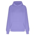 thumbnail image 5 of Ladies’ Oversized Hooded Sweatshirt Plus Size Casual Pullover with Pocket Cozy Long Sleeve Solid Color Hoodie for Fall Winter Daily Wear Light Purple, 5 of 5