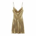 thumbnail image 1 of FAIWAD Robe Scintillante Sans Manches pour Femme à Bretelles Spaghetti Froncée Cocktail Fête Boîte de Nuit Midi Robes, 1 of 4