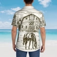 thumbnail image 3 of Lsque Horses Grazing On Meadow pattern Hawaiian Shirt for Men, Unisex Summer Beach Casual Short Sleeve Button Down Shirts-Large, 3 of 9