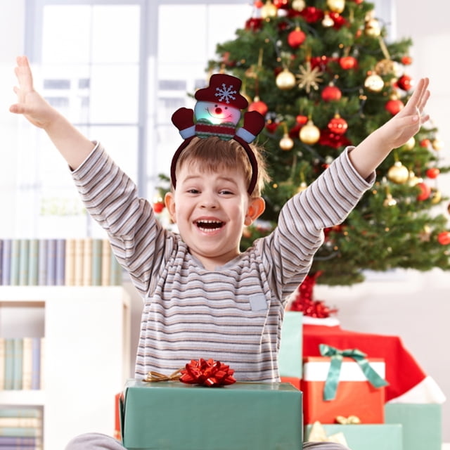 Diadema Luminosa Navideña | Diseño de Papá Noel, Muñeco de Nieve, Ciervo y Oso | Diadema de Tela Luminosa para Adultos y Niños | Accesorio Cómodo para Fiestas | Regalo de Decoración Festiva