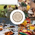 thumbnail image 4 of Wood Tray Jewelry Plate Flat Round with Flower Flower 300mm DIY, 4 of 7