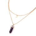 thumbnail image 1 of Creative Double Layer Necklace Fashion Hexagonal Column Moon Pendant Clavicle Chain Great Gift ForPurple, 1 of 5