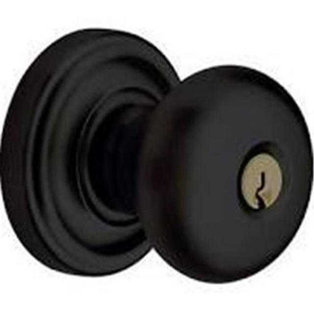 Baldwin 5213190ENTR Colonial Style Single Cylinder Keyed Entry Door Knob, Stain Black