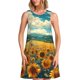 thumbnail image 1 of Easygdp Field Style Bicycle Young Sunflower para Vestido Transpirable de Mujer, Vestido Suelto de Manga Corta con Pliegues y Bolsillos para el Verano, 1 of 7