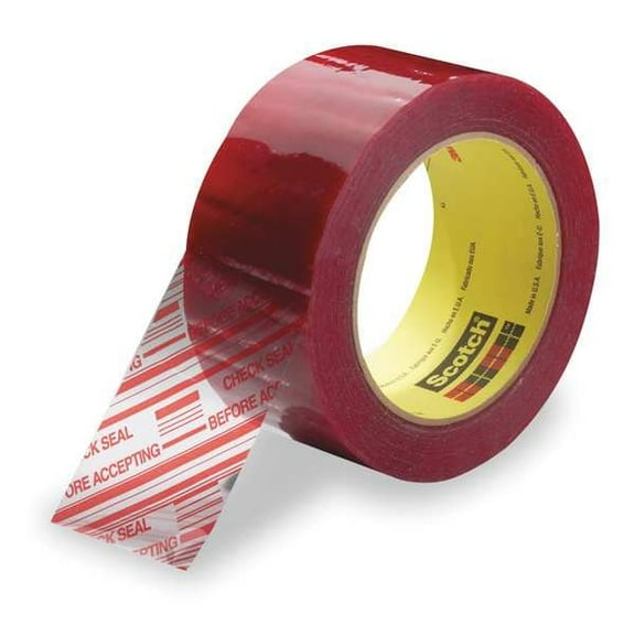 Scotch Carton Tape,Red on Clear,48mm x 100m 3779
