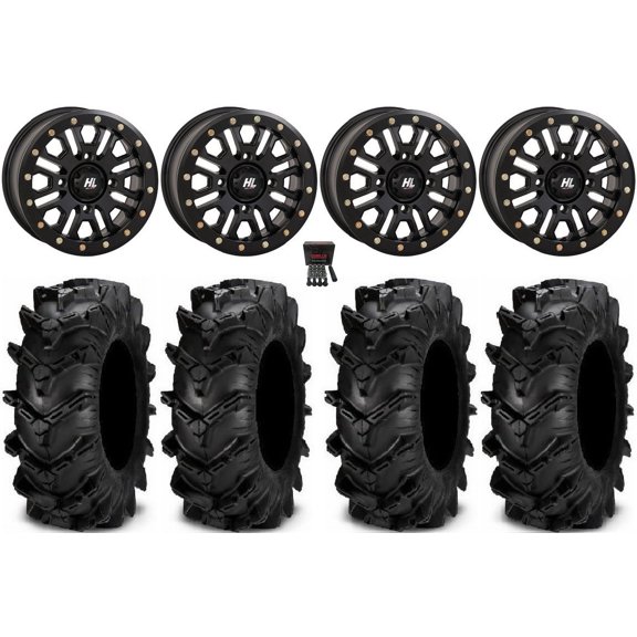 High Lifter HL23 Bdlk 14" Wheels Bk 27" Cryptid Tires Can-Am Commander Maverick Renegade Outlander Defender