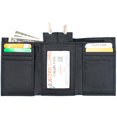 thumbnail image 2 of RFID Safe Men's Trifold Real Leather Black Wallet Thumb ID & Key Holder YKK Zip Bill Slot by Juzar Tapal Collection, 2 of 9