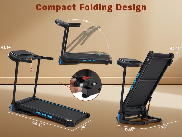 Foldable Treadmill for Home with Hydraulic System, 3.5HP Motor 10MPH Speed 350Lbs Capacity, Incline Electric Treadmill with Heart Rate Monitor USB-C Charging Bluetooth Speaker