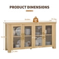 thumbnail image 6 of Sideboard Buffet Cabinet  with 4 Glass Doors,59” Wooden Accent Cabinet with Stylish Handles,Modern Storage Cabinets for Living Room, Entryway, Dining Room, Coffee Bar, 6 of 6