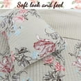 thumbnail image 2 of Cozy Line Home Fashions Taupe Khaki Floral Blooming Cotton Reversible Quilt Bedding Set, Coverlet, Bedspread (Taupe Blooming, Queen - 3 Piece), 2 of 6
