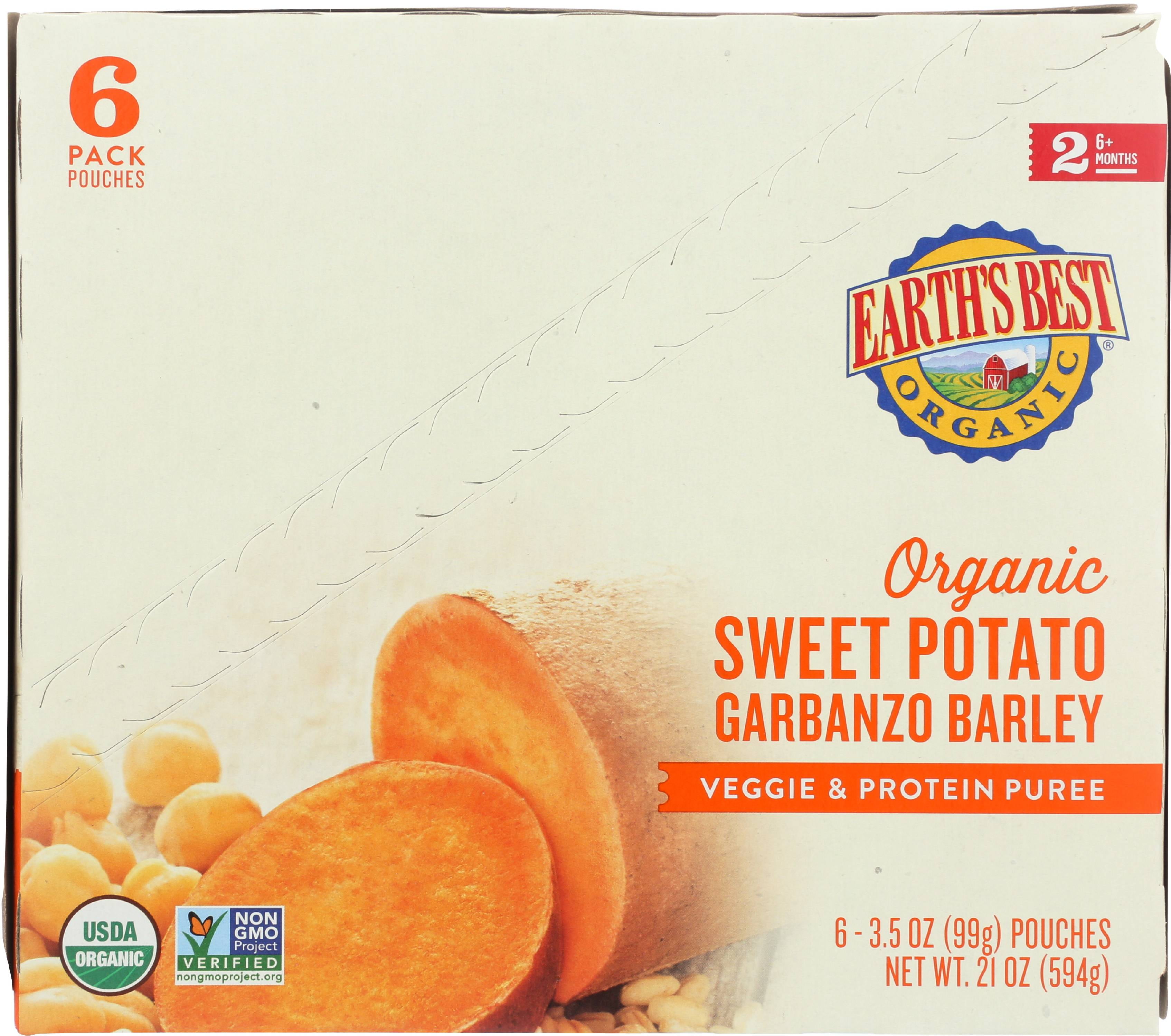 Photo 1 of  Earth's Best Organic Stage 2 Baby Food, Sweet Potato Garbanzo and Barley, 3.5 oz. Pouch Exp-25 Mar-2023 
