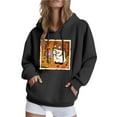 thumbnail image 2 of Womens Halloween Hoodies Cute Ghost Sweatshirt Long Sleeve Hooded Drawstring Shirts Vintage Y2K Funny Pullover Spooky Season Sweatshirt Tops Trendy Outerwear Warm Fleece Hoodie, Black S, 2 of 6