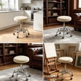 thumbnail image 6 of Dongrere Round Bar Stool Cover, Solid Color Stool Seat Cover, Elastic Chair Pad Cover for Bar Kitchen Living Room Decor, Beige, 6 of 6