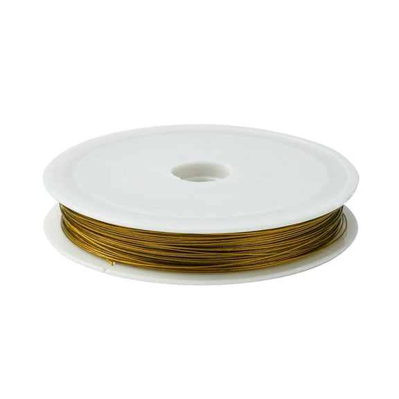 1 Roll 50m 0.38mm Tiger Tail Wire Nylon-Coated Stainless Steel Stringing Materials for DIY Bracelets Necklace Beading Jewelry Making and Crafts Goldenrod