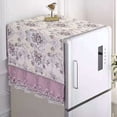 thumbnail image 1 of Nvzi pieza de toalla de refrigerador simple, cubierta de polvo de puerta simple abierta doble, cubierta de toalla multiusos para electrodomésticos, cubierta de polvo 140 * 55 cm (estilo 4-púrpura), 1 of 2