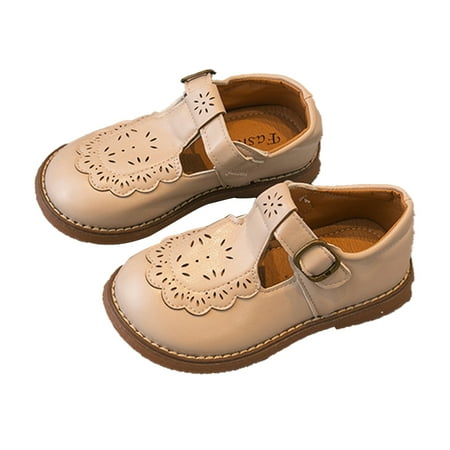 QUDDERR Toddler Baby Girls Dress Shoes Flats Non Slip for Kids Soft Sole Leather Shoes Wedding Party Princess Shoes