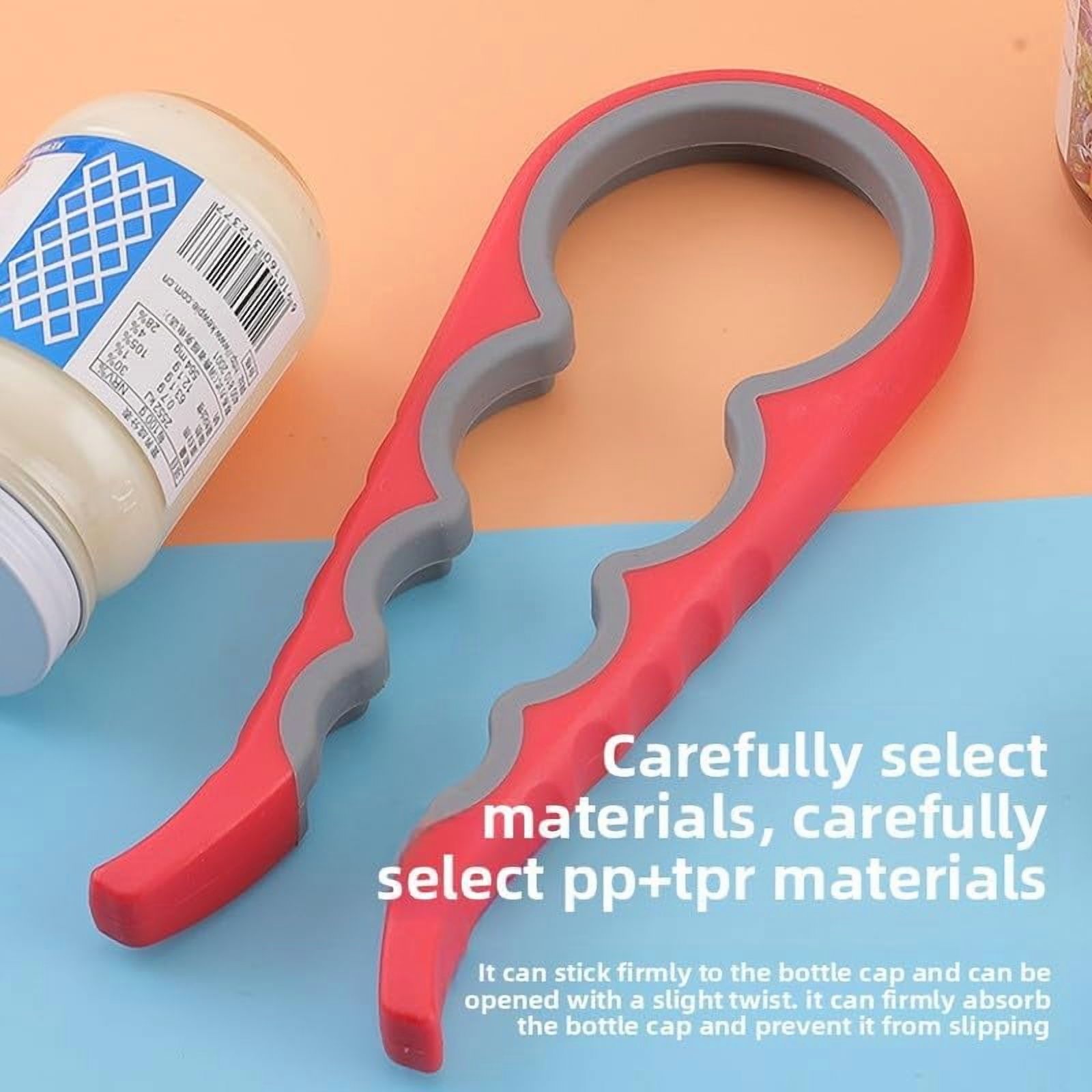 FRKSMD-Multi-Color Bottle Opener and Can Opener for Weak Hands, Elderly Arthritis, Elderly, Jar Lid Opener with Rubber Pad for Jar Opener and Corkscrew Opener (orange and gray)