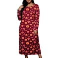 thumbnail image 2 of SELONE Plus Size Nightgowns for Women Long Maxi Sleepshirt Pumpkin Skeleton Long Sleeve Nightshirt Halloween Loungewear, 2 of 8