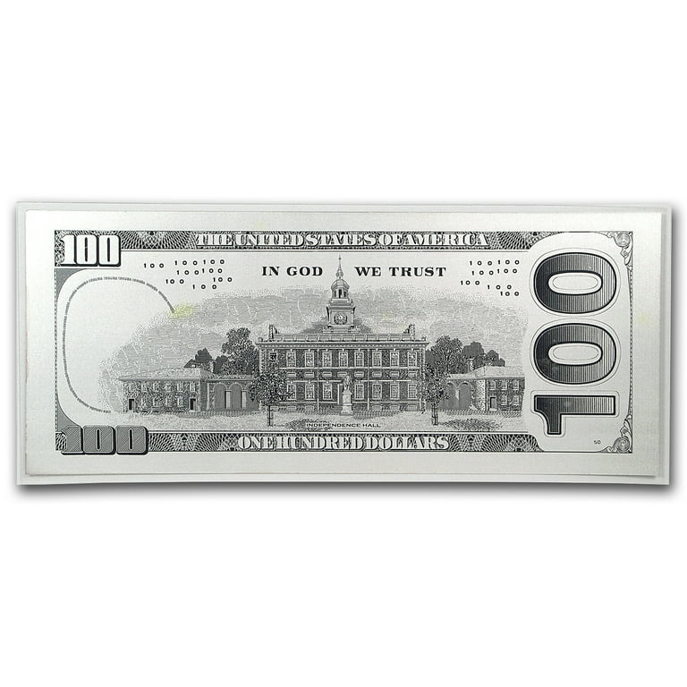5 gram Silver Note - $100 Replica Ben Franklin (Off Quality