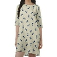 thumbnail image 4 of Moomaya Robes Courtes d'Été pour Femmes Imprimées Coupe Droite en Georgette Mousse Robe Évasée, 4 of 4