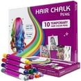 thumbnail image 2 of 10Pcs Temporary Hair Color, Washable Temporary Color Hair Dye Pen Gifts, Girl Gifts Hair Wax, Safe Temporary Hair Color for Teens and Adults, Great Birthday Gift, Hair Color Pens for Girls Makeup Kit, 2 of 7