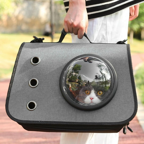 Bolsa para mascotas con de gato con ventana de malla Gris Gloria transportin transparente para gatos Walmart en linea