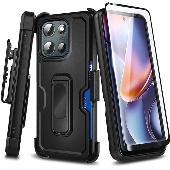 NGB SUPREMACY For moto g 2025 Phone Case Belt Clip Holster Built-in Kickstand Triple-Layer Drop Proof Heavy Duty Armor Motorola g 2025 Case Cover