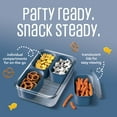 thumbnail image 6 of Cook With Color 2-Pack 4-Compartment Mini Snackle Box, Charcuterie and Snack Container, Divided Serving Tray with Lids, Dishwasher Safe, Blue & Light Blue, 6 of 10