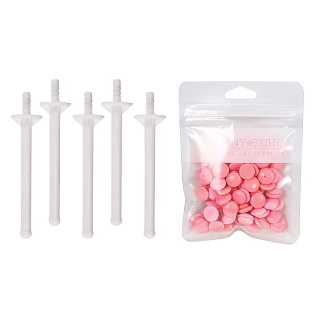 Granos dura, depilación para sensible ceja de la mujeres hombres, viene con 5 piezas de palillo de cabellero Rosa Sunnimix Perlas de cera dura portátil